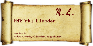 Márky Liander névjegykártya
